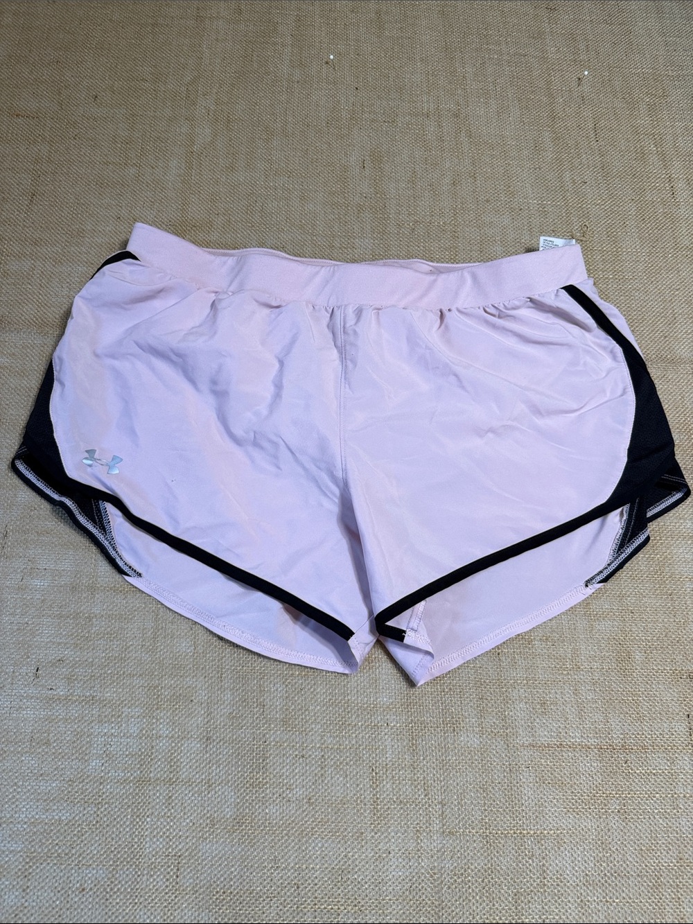 Under Armour Light Pink Athletic Shorts with Black Trim